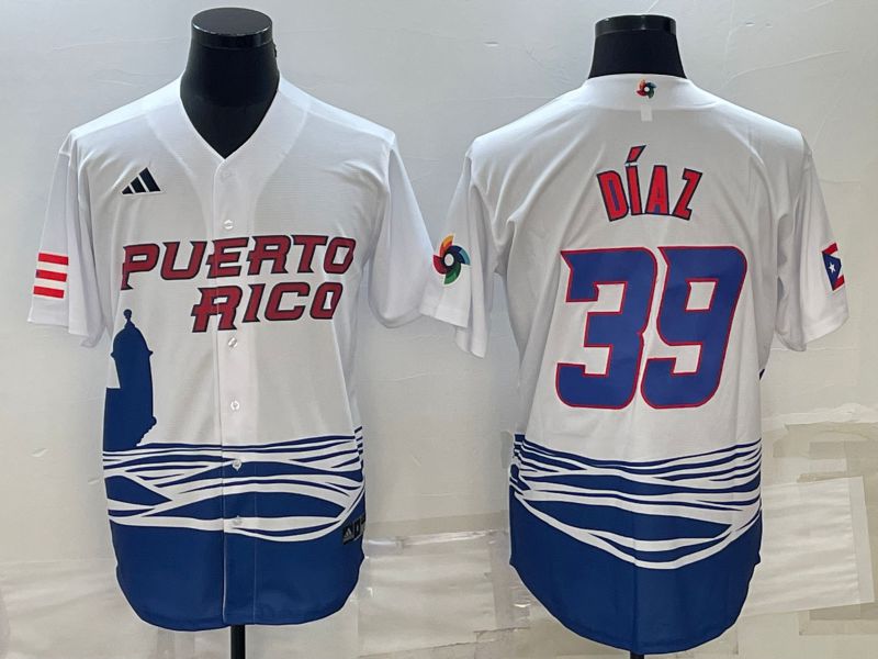 Men 2023 World Cub 39 Diaz White MLB Jersey7